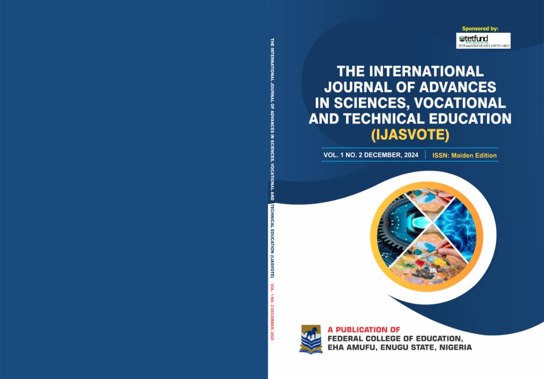 					View Vol. 1 No. 2 (2024): International Journal of Advances in Science, Vocational & Technical Education (IJASVOTE)
				